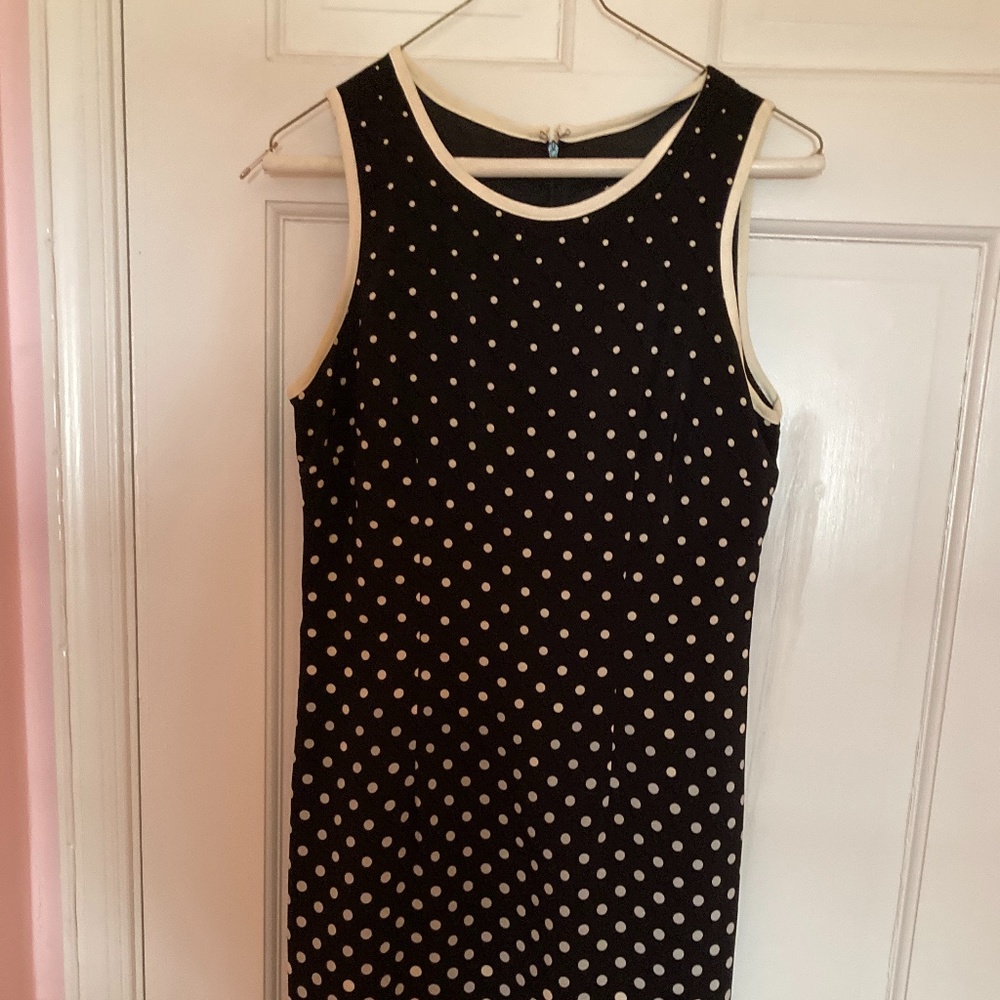 Black and cream polka dot dress
